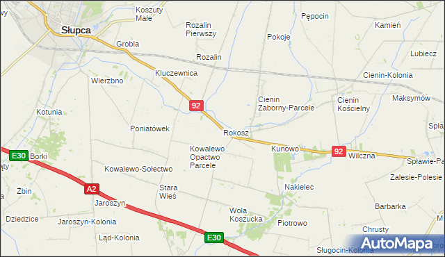 mapa Rokosz, Rokosz na mapie Targeo