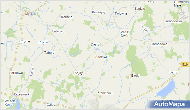 mapa Sadławki, Sadławki na mapie Targeo