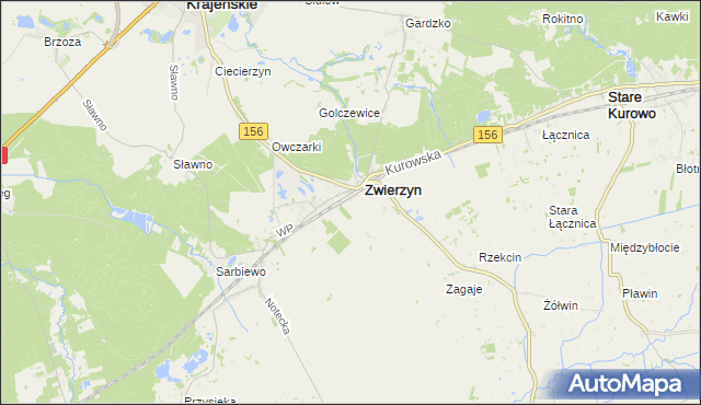 mapa Sierosławice gmina Zwierzyn, Sierosławice gmina Zwierzyn na mapie Targeo