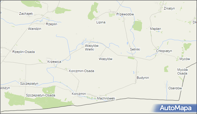 mapa Wasylów gmina Ulhówek, Wasylów gmina Ulhówek na mapie Targeo