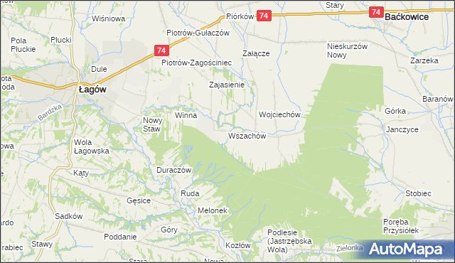 mapa Wszachów, Wszachów na mapie Targeo