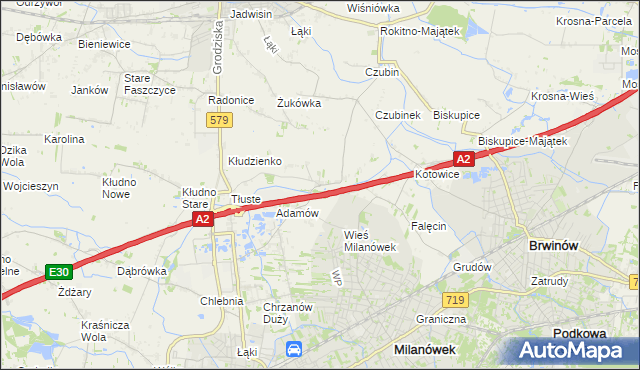 mapa Żuków gmina Grodzisk Mazowiecki, Żuków gmina Grodzisk Mazowiecki na mapie Targeo