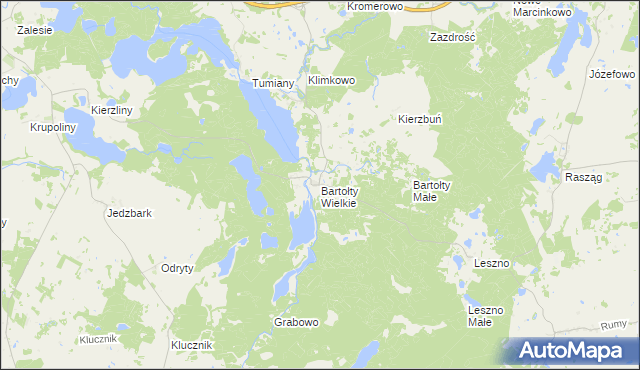 mapa Bartołty Wielkie, Bartołty Wielkie na mapie Targeo