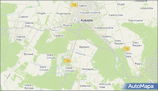 mapa Będzelin, Będzelin na mapie Targeo