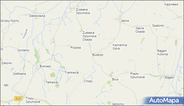 mapa Budzisz, Budzisz na mapie Targeo