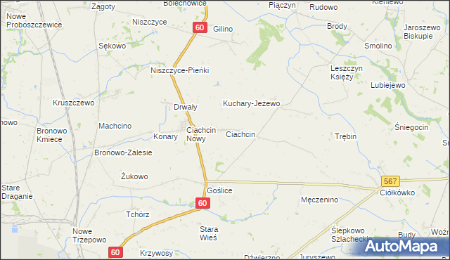 mapa Ciachcin, Ciachcin na mapie Targeo