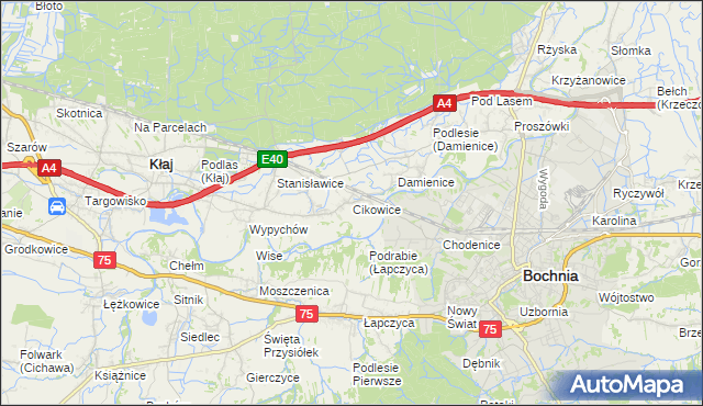 mapa Cikowice, Cikowice na mapie Targeo