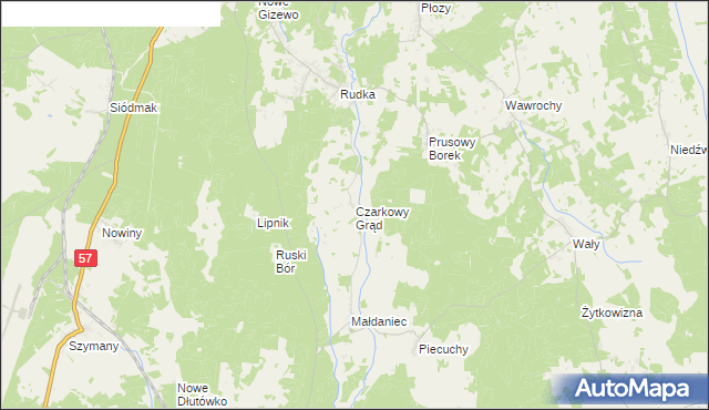 mapa Czarkowy Grąd, Czarkowy Grąd na mapie Targeo