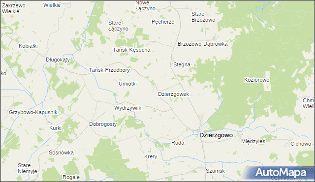 mapa Dzierzgówek gmina Dzierzgowo, Dzierzgówek gmina Dzierzgowo na mapie Targeo