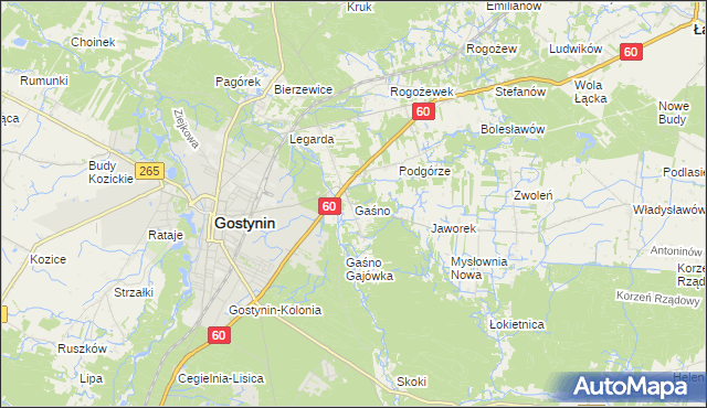 mapa Gaśno, Gaśno na mapie Targeo