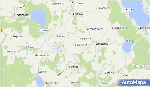 mapa Gniewinko, Gniewinko na mapie Targeo