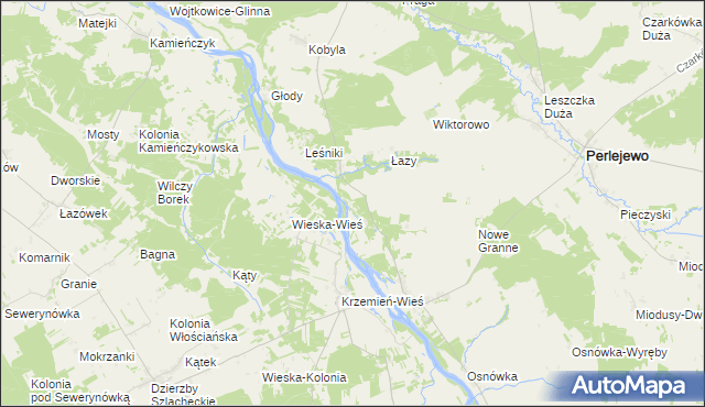 mapa Kruzy gmina Perlejewo, Kruzy gmina Perlejewo na mapie Targeo