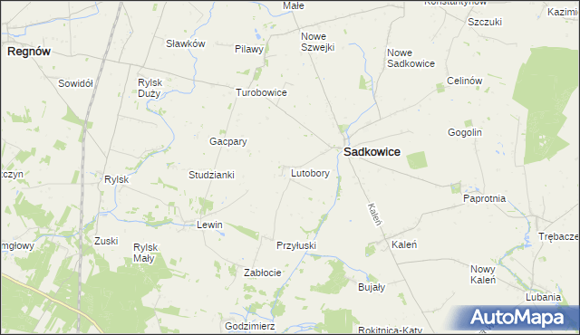 mapa Lutobory, Lutobory na mapie Targeo