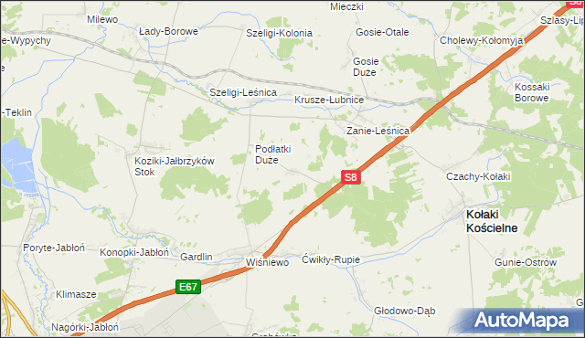 mapa Podłatki Małe, Podłatki Małe na mapie Targeo