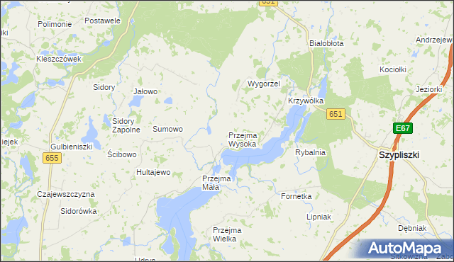 mapa Przejma Wysoka, Przejma Wysoka na mapie Targeo