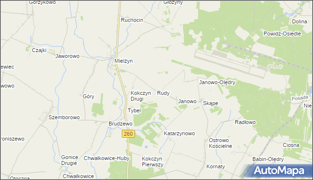 mapa Rudy gmina Strzałkowo, Rudy gmina Strzałkowo na mapie Targeo