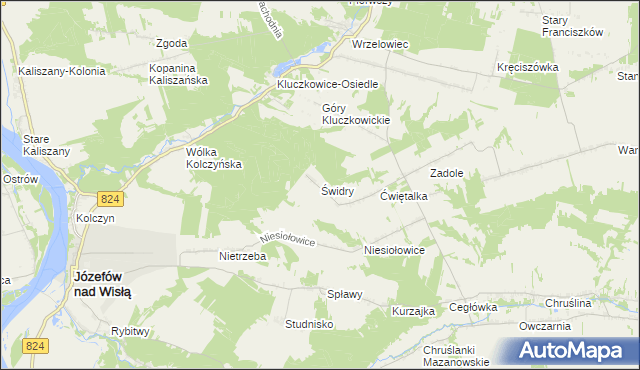 mapa Świdry gmina Opole Lubelskie, Świdry gmina Opole Lubelskie na mapie Targeo