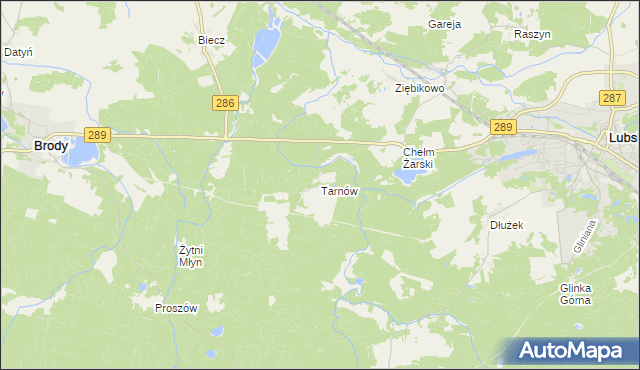 mapa Tarnów gmina Lubsko, Tarnów gmina Lubsko na mapie Targeo