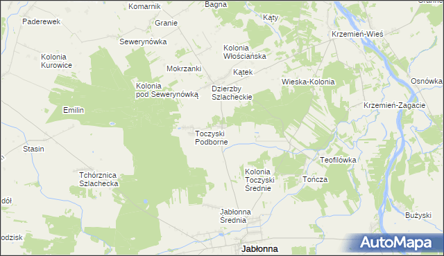 mapa Toczyski Średnie, Toczyski Średnie na mapie Targeo