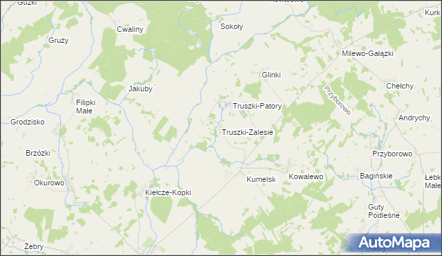 mapa Truszki-Zalesie, Truszki-Zalesie na mapie Targeo