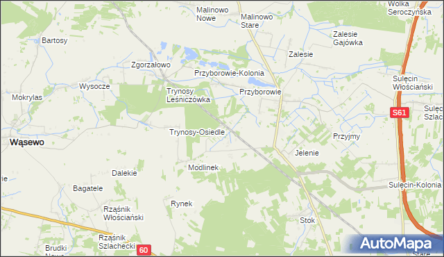 mapa Trynosy, Trynosy na mapie Targeo