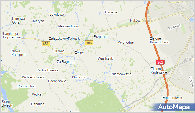 mapa Wasilczyki, Wasilczyki na mapie Targeo