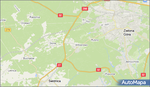 mapa Wilkanowo gmina Świdnica, Wilkanowo gmina Świdnica na mapie Targeo