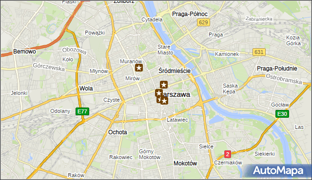 mapa Warszawy, Warszawa na mapie Targeo