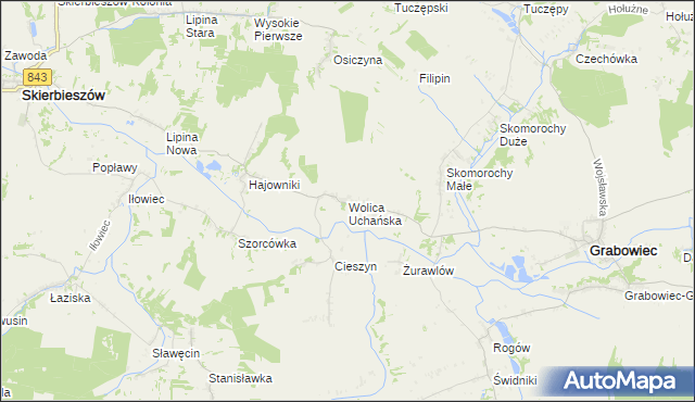 mapa Wolica Uchańska, Wolica Uchańska na mapie Targeo
