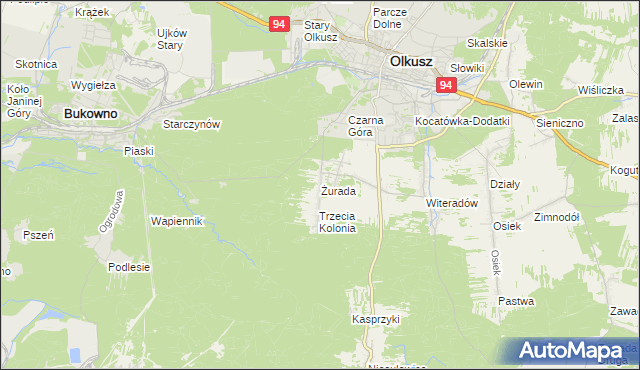 mapa Żurada, Żurada na mapie Targeo