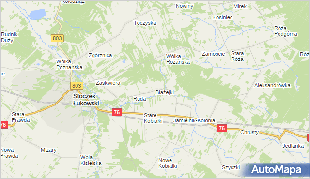 mapa Błażejki, Błażejki na mapie Targeo