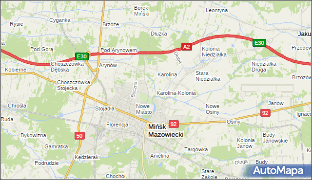 mapa Karolina-Kolonia, Karolina-Kolonia na mapie Targeo