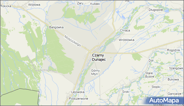 mapa Czarny Dunajec, Czarny Dunajec na mapie Targeo