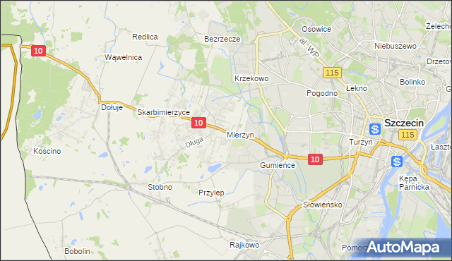 mapa Mierzyn gmina Dobra (Szczecińska), Mierzyn gmina Dobra (Szczecińska) na mapie Targeo