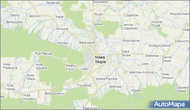 mapa Nowa Słupia, Nowa Słupia na mapie Targeo