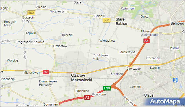 mapa Piotrkówek Mały, Piotrkówek Mały na mapie Targeo