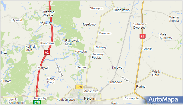 mapa Rajkowy Podlas, Rajkowy Podlas na mapie Targeo