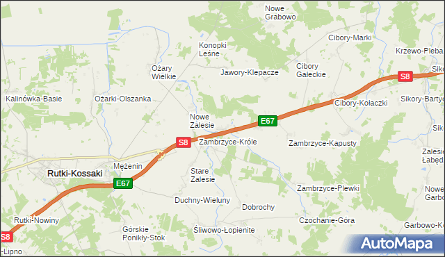 mapa Stare Zambrzyce, Stare Zambrzyce na mapie Targeo