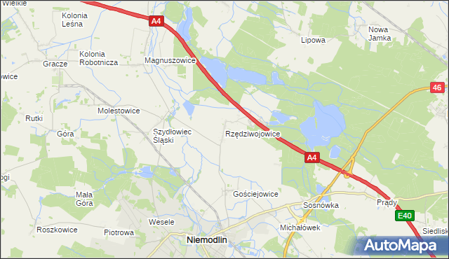 mapa Rzędziwojowice, Rzędziwojowice na mapie Targeo