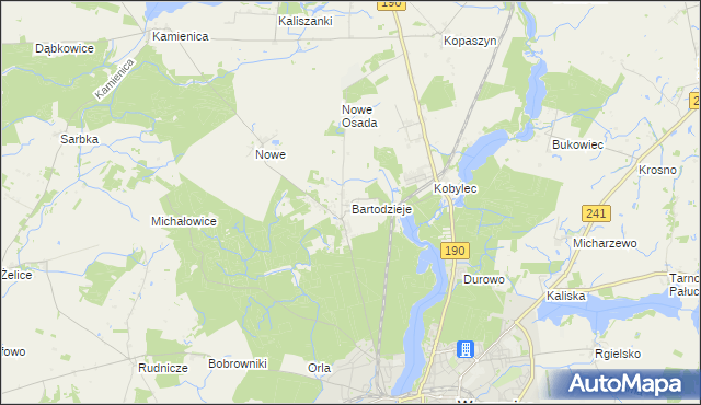 mapa Bartodzieje gmina Wągrowiec, Bartodzieje gmina Wągrowiec na mapie Targeo