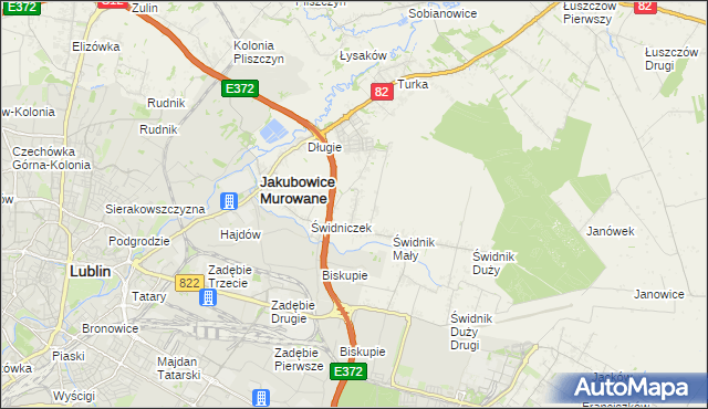 mapa Biskupie-Kolonia gmina Wólka, Biskupie-Kolonia gmina Wólka na mapie Targeo