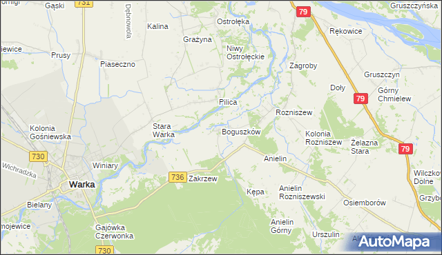 mapa Boguszków, Boguszków na mapie Targeo