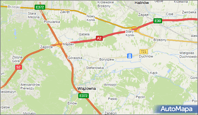 mapa Boryszew, Boryszew na mapie Targeo