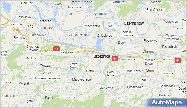 mapa Brzeźnica powiat wadowicki, Brzeźnica powiat wadowicki na mapie Targeo