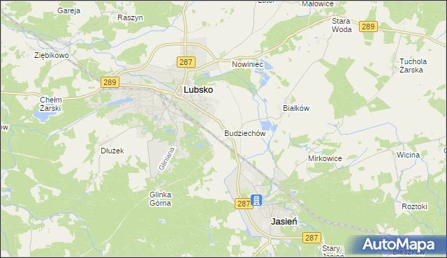 mapa Budziechów, Budziechów na mapie Targeo