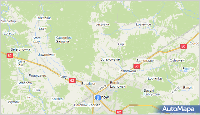 mapa Burakowskie, Burakowskie na mapie Targeo