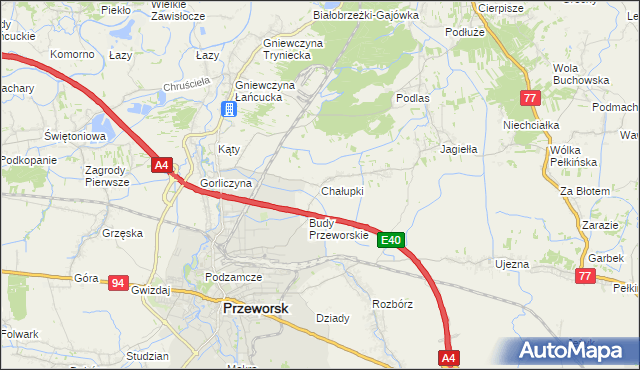 mapa Chałupki gmina Przeworsk, Chałupki gmina Przeworsk na mapie Targeo