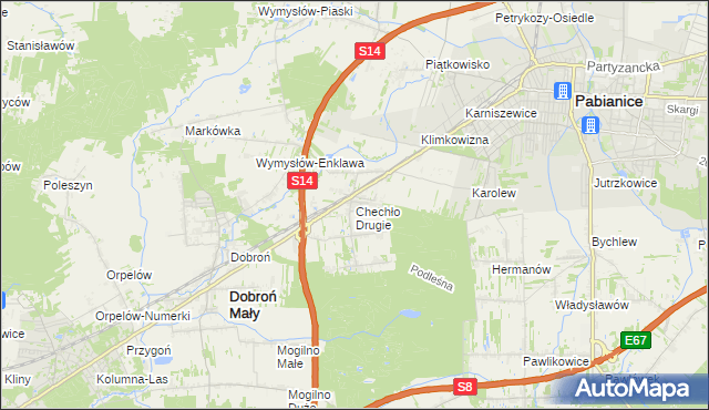 mapa Chechło Drugie, Chechło Drugie na mapie Targeo