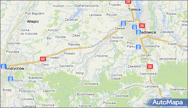 mapa Chocznia, Chocznia na mapie Targeo