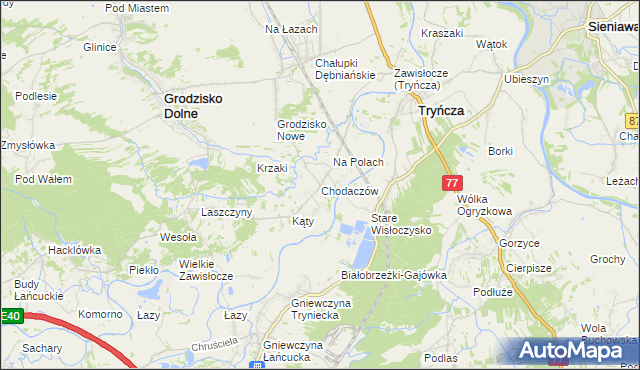 mapa Chodaczów, Chodaczów na mapie Targeo